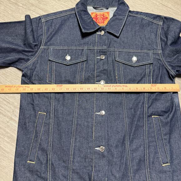Vintage PJ Mark Jean Jacket Dark Wash Denim Y2K Men's XL Button Collared Trucker - Picture 6 of 8